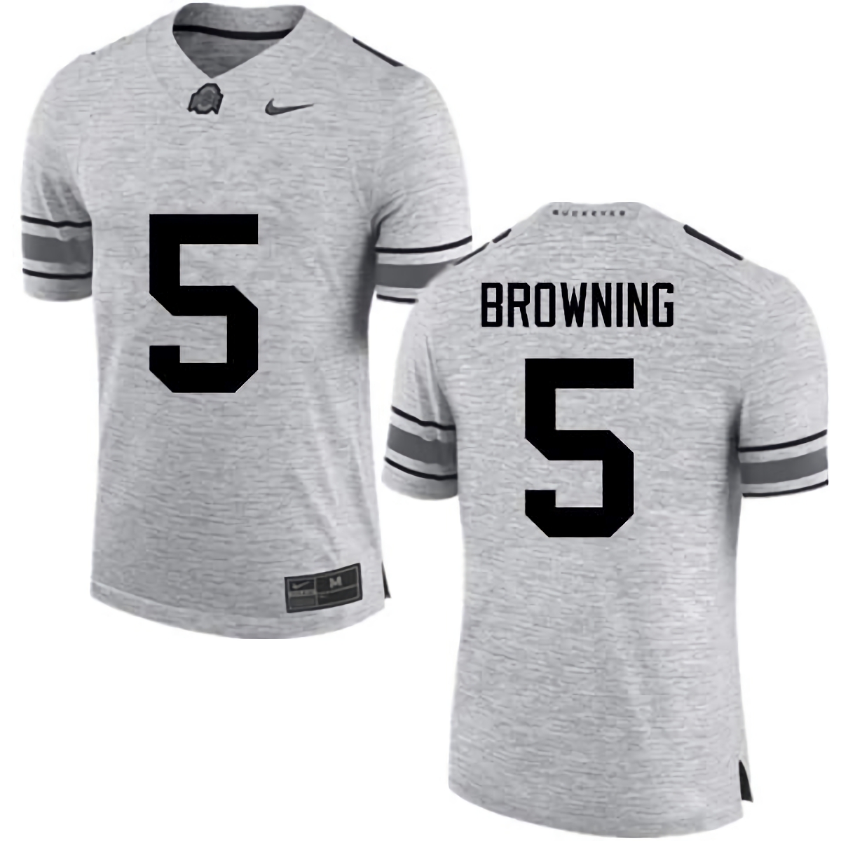 Baron Browning Ohio State Buckeyes Men's NCAA #5 Nike Gray College Stitched Football Jersey TNV1356JR
